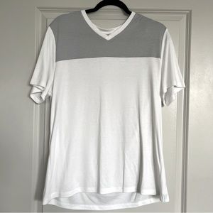 Perry Ellis Men’s White & Gray Tee Shirt | Size L